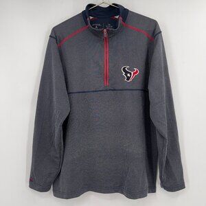 Antigua NFL Houston Texans Quarter-Zip Pullover – Men’s XL Navy/Gray